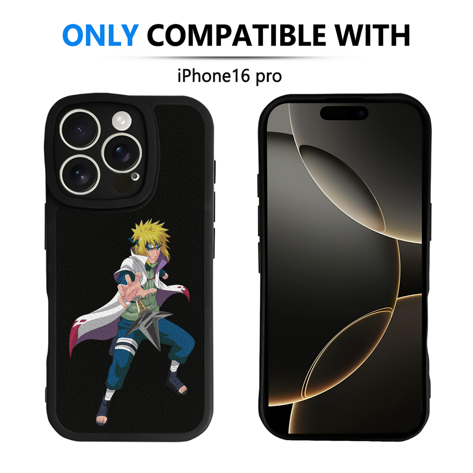 （画像用） NARUTO -ナルト- 波風 ミナト Namikaze Minato 【iPhone 16シリーズ対応】シリコンスマホケース（レザー調） 材質：シリコン